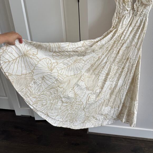 Dissh Malta Palm Frill Linen Dress US size 6 - Picture 2 of 6